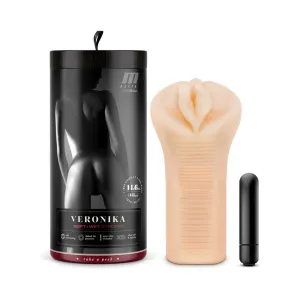 M Elite Soft   Wet Veronika Vagina Stroker with Bullet Vibrator Beige